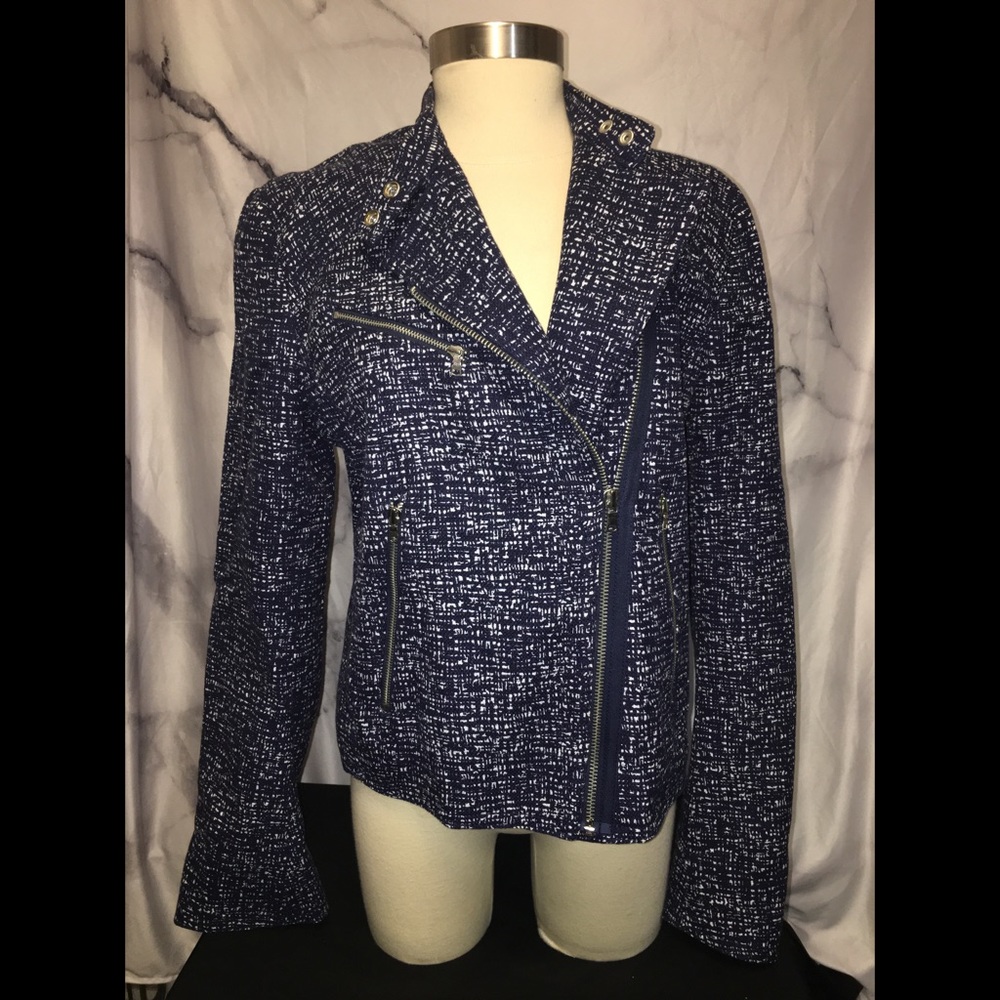 Gap Blue and White Tweed Style Jacket